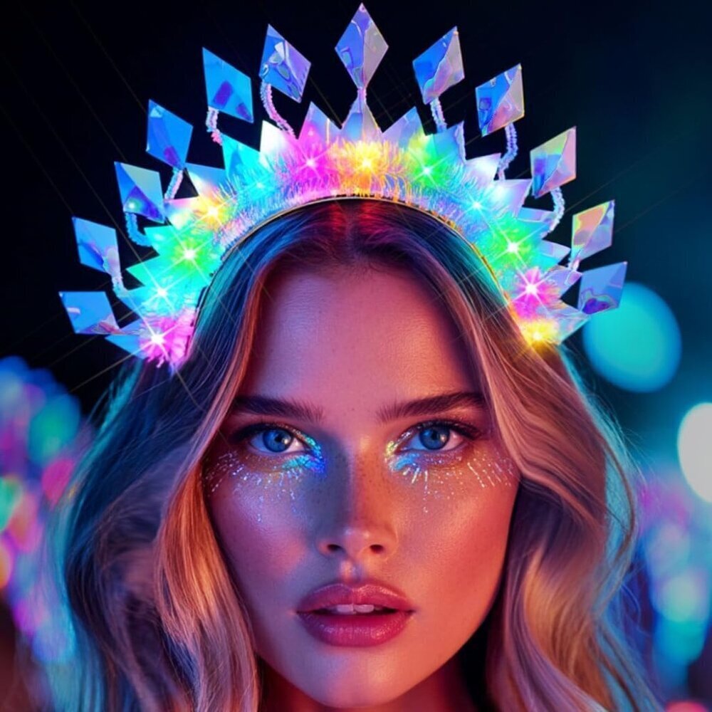Light Up Sequin Headband LED Glitter Party Accessory for Women